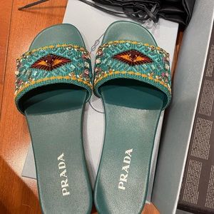 Brand New Prada sandals 36.5 in real blue